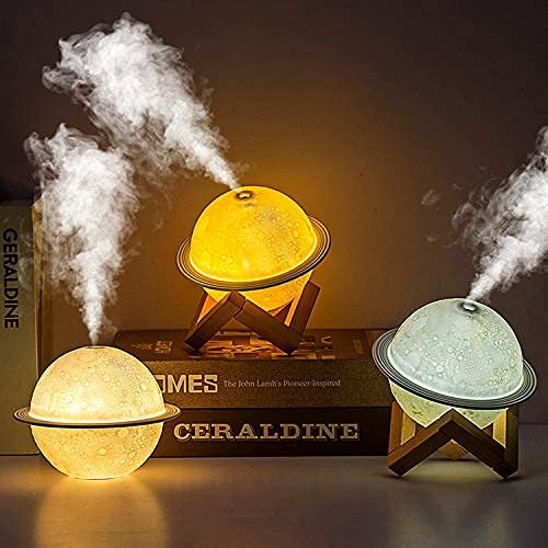 ElectVibes 2 In 1 Moon Lamp Cool Mist Humidifiers Essential Oil Diffuser Aroma Air Humidifier With Led Night Light Colorful Change For Car, Office, Babies, Humidifiers For Home, 200 ml (pack of 1) - Image 3