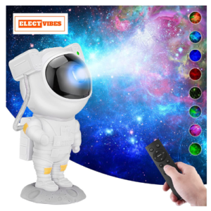 ELECTVIBES  Astronaut Galaxy Projector Night Lamp with Remote Control - 360° Adjustable Timer Kids Astronaut Nebula Night Light, for Gifts,Baby Adults Bedroom, Gaming Room, Home and Party (PACK OF  1)