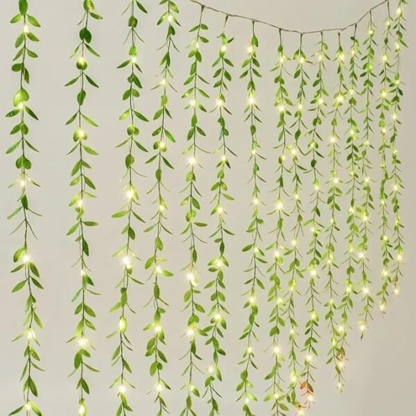 ElectVibes Artificial Leaf curtain light (3×3meter, 200 LED, warm white, 8 Flashing Mode and Remote Control) - Image 5