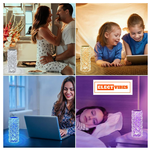 ELECTVIBES LED Crystal Lamp, 16 Color Changing Rose Diamond Table Lamp, USB Rechargeable Touch Night Lamp with Remote Control for Bedroom, Living Room, Party Decoration (PACK OF 1 ) - Image 15