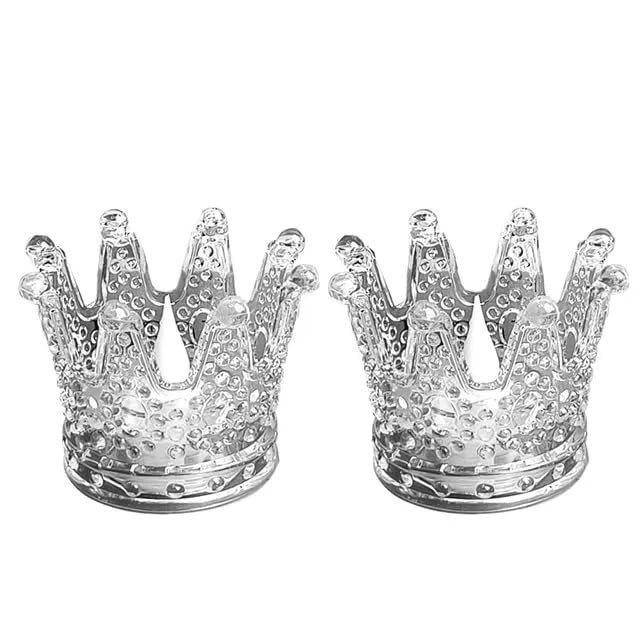 ElectVibes Crown Shaped Flameless LED Tea Light Candles - Smokeless Decorative Transparent Acrylic Lights for Christmas and Festive Diwali Decorations (Pcs of 12, Pack of 1 Warm White) - Image 4
