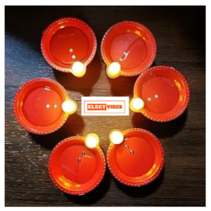 ELECTVIBES Water Sensor Diya Lights Electric Flameless & Smokeless Set of 24 Pcs Artificial Flameless Diyas with Sensing Technology for Home Decor, Diwali Festivals Decoration, New Year (Brown pack of 1 pcs 24)