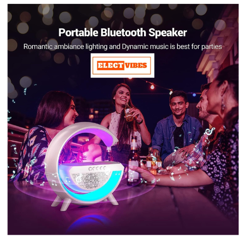 ELECTVIBES G Speaker Lamp - APP Control 3 in 1 Multi-Function Bluetooth Speaker with Wireless Fast Charging, RGB Light and Sunrise Alarm Clock for Bedroom & Bedside Table Lamp (Pack of 1 ) - Image 12