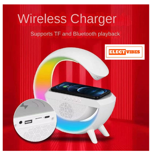 ELECTVIBES G Speaker Lamp - APP Control 3 in 1 Multi-Function Bluetooth Speaker with Wireless Fast Charging, RGB Light and Sunrise Alarm Clock for Bedroom & Bedside Table Lamp (Pack of 1 ) - Image 6