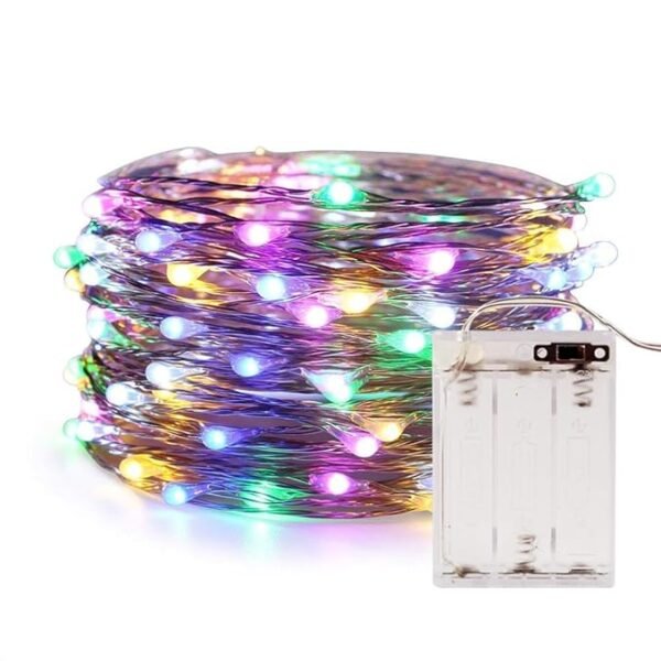 ElectVibes 3AA Battery Powered Copper String Decorative LED Fairy Lights for Diwali Christmas Festivals Indoors & Outdoors (MultiColour, 5 Meter, 50 LED (Pack of 1)