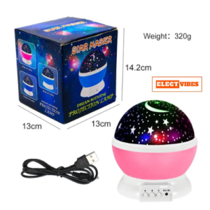 ELECTVIBES Star Master Projector Night Light – Romantic LED Sky Projector Lamp with USB Cable – Colorful Rotating Galaxy Light for Bedroom, Kids, and Home Décor (Assorted Color)(PACK OF 1)