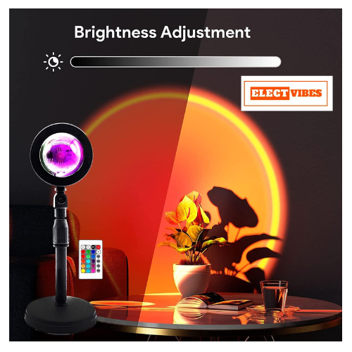 ELECTVIBES Sunset Lamp Projector LED Lights with USB & Remote – 16 Colors, 360° Rotation Romantic Sunlight For Bedroom, Rainbow Night Light for Selfie, Party, Home Decor, and Gifts for Women, Sunlight Lamp For Room (pack of 1) - Image 10