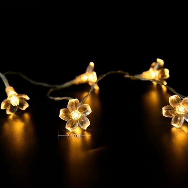 ElectVibes Silicone Blooming Flower 3 Meter, 14 LED Fairy String Series Lights for Home Decoration Waterproof String Light Flexible Fairy Light for Bedroom, Room, Balcony Decoration Plug-in (Warm White, Pack of 1) - Image 7