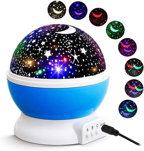 ElectVibes Star Master Galaxy Night Projector Lamp Ceiling Led Light 360° Rotating,Colorful Lights Starry Space Projection Home Room Decoration Design, Toys Gift for Kids Boy Girl, and Romantic Bed Ambiance, Plastic, Multicolor, USB Cable - Image 4