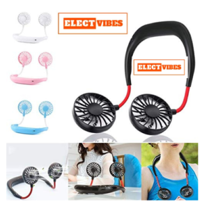 ELECTVIBES Hand Free Mini USB Personal Fan, Rechargeable Mini USB Fan with 360 Degree Free Rotation, 3 Adjustable Speeds  Perfect for Sports, Home ,Office, Travel, and Outdoor (Pack of 1)