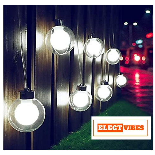 ELECTVIBES Fairy Double Glass String Ball Light 14 LED Outdoor String Lights Waterproof Crystal Water Drop Fairy Lights, Decoration Lighting for Diwali ,Home, Garden, Christmas - Image 12