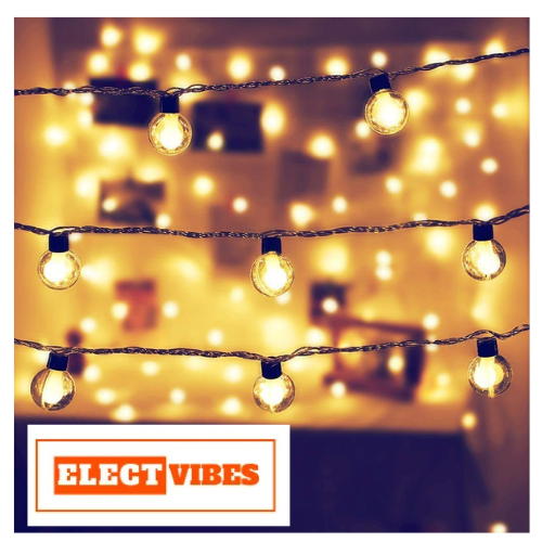 ELECTVIBES Fairy Double Glass String Ball Light 14 LED Outdoor String Lights Waterproof Crystal Water Drop Fairy Lights, Decoration Lighting for Diwali ,Home, Garden, Christmas - Image 8