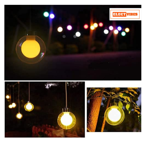 ELECTVIBES Fairy Double Glass String Ball Light 14 LED Outdoor String Lights Waterproof Crystal Water Drop Fairy Lights, Decoration Lighting for Diwali ,Home, Garden, Christmas - Image 4