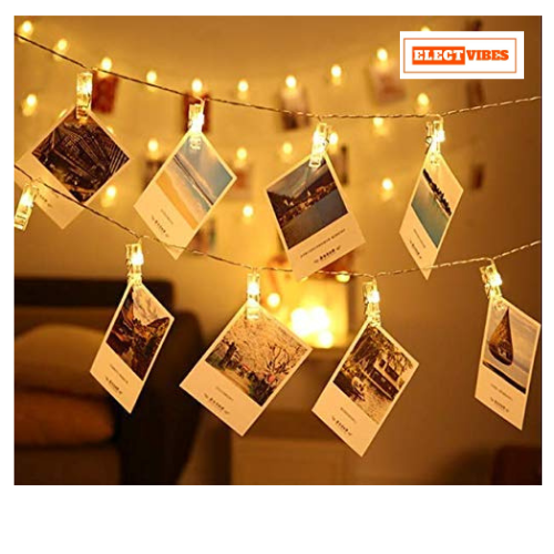 ELECTVIBES Simple Clip String Light 14 LED, 3 Meter Plug-In, Photo Clip String LIGHTS LEDs | Hanging Fairy Lights for Pictures, Bedroom, Wall Décor, Party, Wedding & Festive Decoration - Image 18