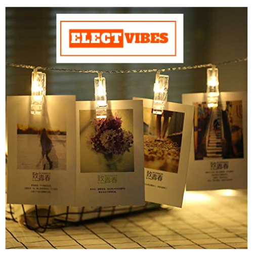 ELECTVIBES Simple Clip String Light 14 LED, 3 Meter Plug-In, Photo Clip String LIGHTS LEDs | Hanging Fairy Lights for Pictures, Bedroom, Wall Décor, Party, Wedding & Festive Decoration - Image 21