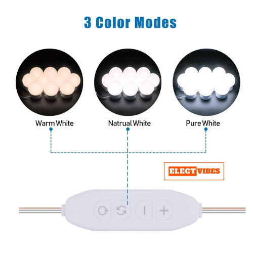 ELECTVIBES Vanity Mirror Lights Best Makeup Mirror Lights Bulbs With USB Cable, 3 Color Modes & Adjustable Brightnes (PACK OF 1) - Image 10