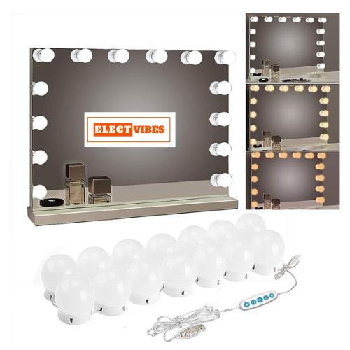 ELECTVIBES Vanity Mirror Lights Best Makeup Mirror Lights Bulbs With USB Cable, 3 Color Modes & Adjustable Brightnes (PACK OF 1)