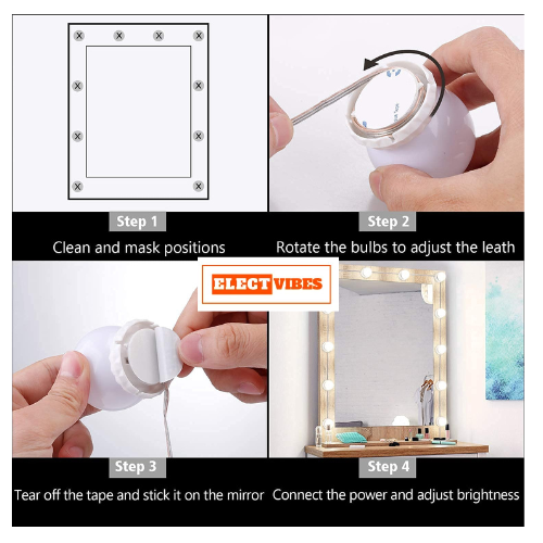 ELECTVIBES Vanity Mirror Lights Best Makeup Mirror Lights Bulbs With USB Cable, 3 Color Modes & Adjustable Brightnes (PACK OF 1) - Image 11