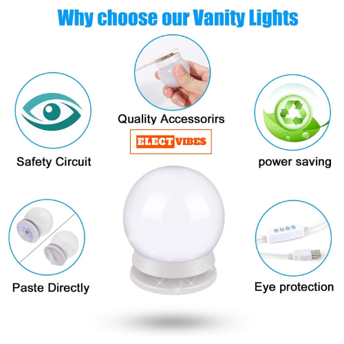 ELECTVIBES Vanity Mirror Lights Best Makeup Mirror Lights Bulbs With USB Cable, 3 Color Modes & Adjustable Brightnes (PACK OF 1) - Image 18