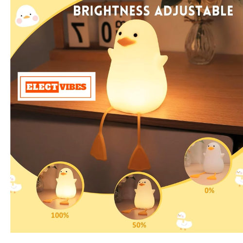 ELECTVIBES Rechargeable Silicone Duck Night Lamp Touch Control LED Light with Color Changing Feature, Multicolor Nightlight for Kids' Bedroom Decor, Perfect Baby Gift (PACK OF 1) - Image 20