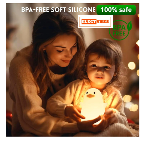 ELECTVIBES Rechargeable Silicone Duck Night Lamp Touch Control LED Light with Color Changing Feature, Multicolor Nightlight for Kids' Bedroom Decor, Perfect Baby Gift (PACK OF 1) - Image 21