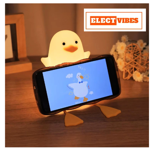 ELECTVIBES Rechargeable Silicone Duck Night Lamp Touch Control LED Light with Color Changing Feature, Multicolor Nightlight for Kids' Bedroom Decor, Perfect Baby Gift (PACK OF 1) - Image 2