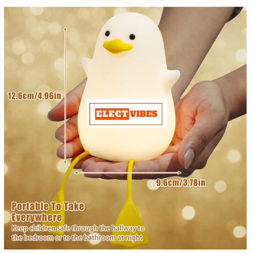 ELECTVIBES Rechargeable Silicone Duck Night Lamp Touch Control LED Light with Color Changing Feature, Multicolor Nightlight for Kids' Bedroom Decor, Perfect Baby Gift (PACK OF 1) - Image 26