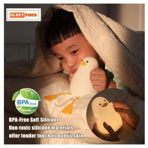ELECTVIBES Rechargeable Silicone Duck Night Lamp Touch Control LED Light with Color Changing Feature, Multicolor Nightlight for Kids' Bedroom Decor, Perfect Baby Gift (PACK OF 1) - Image 27