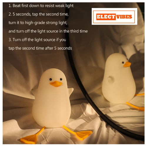ELECTVIBES Rechargeable Silicone Duck Night Lamp Touch Control LED Light with Color Changing Feature, Multicolor Nightlight for Kids' Bedroom Decor, Perfect Baby Gift (PACK OF 1) - Image 28