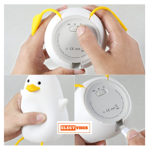 ELECTVIBES Rechargeable Silicone Duck Night Lamp Touch Control LED Light with Color Changing Feature, Multicolor Nightlight for Kids' Bedroom Decor, Perfect Baby Gift (PACK OF 1) - Image 29