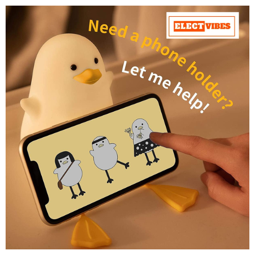 ELECTVIBES Rechargeable Silicone Duck Night Lamp Touch Control LED Light with Color Changing Feature, Multicolor Nightlight for Kids' Bedroom Decor, Perfect Baby Gift (PACK OF 1) - Image 30