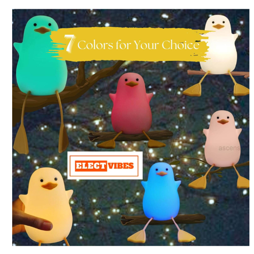 ELECTVIBES Rechargeable Silicone Duck Night Lamp Touch Control LED Light with Color Changing Feature, Multicolor Nightlight for Kids' Bedroom Decor, Perfect Baby Gift (PACK OF 1) - Image 34