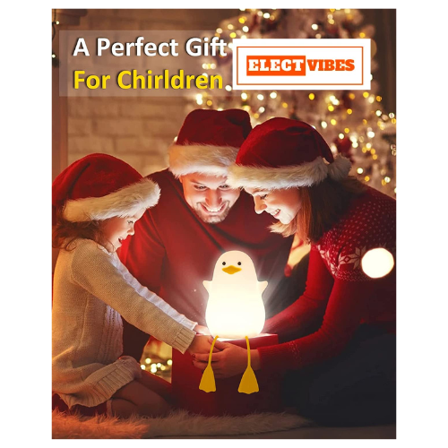 ELECTVIBES Rechargeable Silicone Duck Night Lamp Touch Control LED Light with Color Changing Feature, Multicolor Nightlight for Kids' Bedroom Decor, Perfect Baby Gift (PACK OF 1) - Image 7