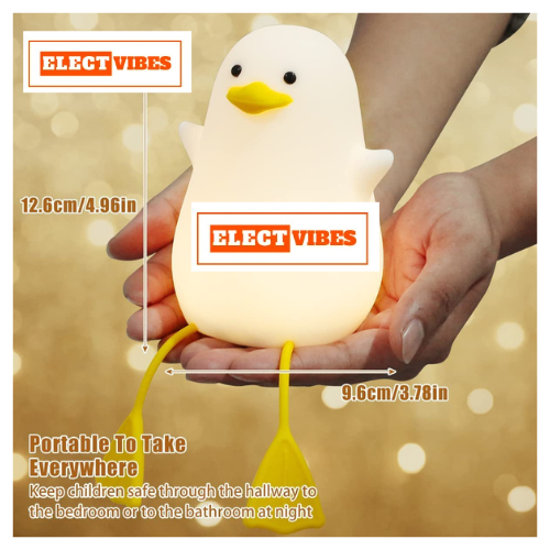 ELECTVIBES Rechargeable Silicone Duck Night Lamp Touch Control LED Light with Color Changing Feature, Multicolor Nightlight for Kids' Bedroom Decor, Perfect Baby Gift (PACK OF 1) - Image 16