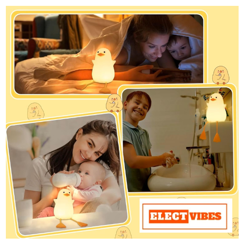 ELECTVIBES Rechargeable Silicone Duck Night Lamp Touch Control LED Light with Color Changing Feature, Multicolor Nightlight for Kids' Bedroom Decor, Perfect Baby Gift (PACK OF 1) - Image 17