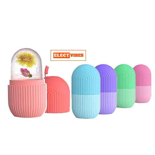 ELECTVIBES Silicone Ice Face Roller – Facial Cube for Eye & Neck Massage, Dark Circle Removal, Pore Shrinking, Skin Care & Beauty Tool – Multicolor (Pack of 1)