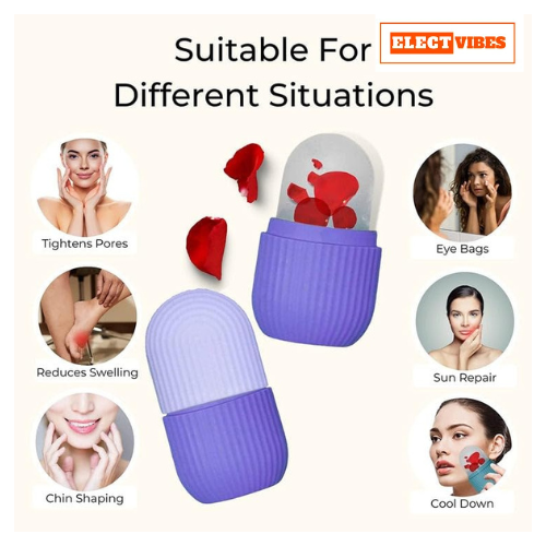 ELECTVIBES Silicone Ice Face Roller – Facial Cube for Eye & Neck Massage, Dark Circle Removal, Pore Shrinking, Skin Care & Beauty Tool – Multicolor (Pack of 1) - Image 19