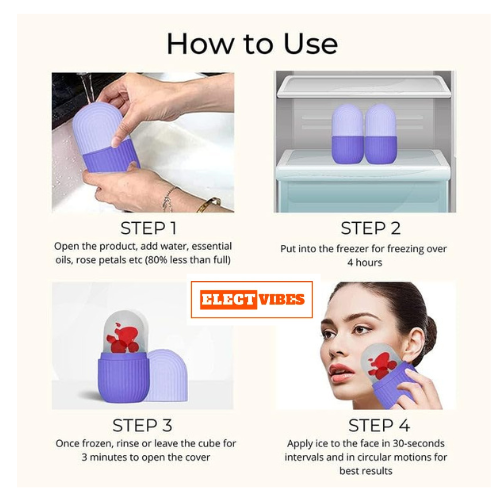 ELECTVIBES Silicone Ice Face Roller – Facial Cube for Eye & Neck Massage, Dark Circle Removal, Pore Shrinking, Skin Care & Beauty Tool – Multicolor (Pack of 1) - Image 20
