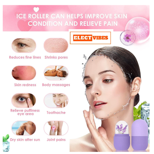 ELECTVIBES Silicone Ice Face Roller – Facial Cube for Eye & Neck Massage, Dark Circle Removal, Pore Shrinking, Skin Care & Beauty Tool – Multicolor (Pack of 1) - Image 22