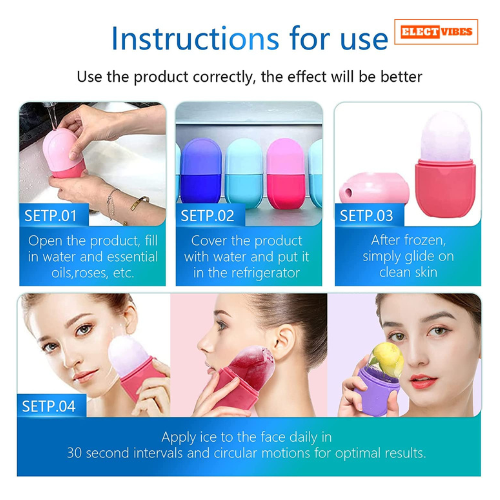 ELECTVIBES Silicone Ice Face Roller – Facial Cube for Eye & Neck Massage, Dark Circle Removal, Pore Shrinking, Skin Care & Beauty Tool – Multicolor (Pack of 1) - Image 10