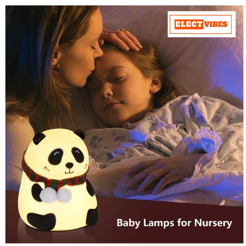 ELECTVIBES Rechargeable Silicone Panda Night Light for Kids 7-Color LED Changing Lamp Room Decor & Gift for Toddlers, Teens, & Valentine's Day Present Soft BPA-Free Nightlight Multicolor (PACK OF 1) - Image 4