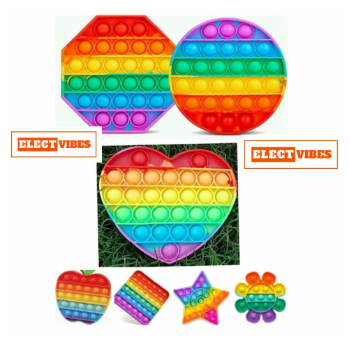 Electvibes Pop It Fidget Toy Set – 4-Piece Sensory Toys for Kids & Adults, Educational Stress Relief in Fun Shapes & Mixed Colors (ST-POP UP)(SET OF 4) (PACK OF 1) - Image 13