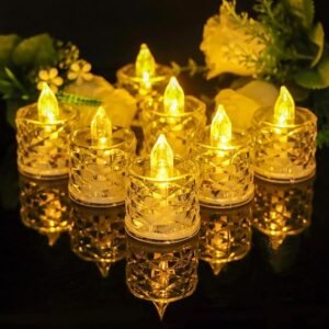 Crystal LED Tea Light Flickering Candles