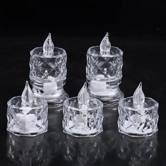 Electvibes Plastic Decor Tealight Mini LED Candles – Set of 24 Flameless Amber Yellow Lights - Image 5