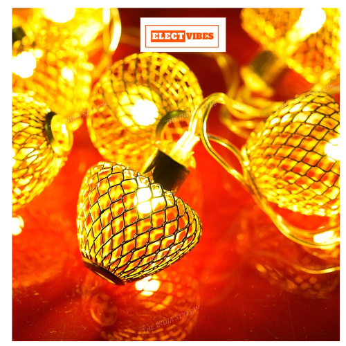 ELECTVIBES Apple Metal String Lights 3M, 14 Led – Perfect for Indoor/Outdoor Decoration for Diwali, Christmas, Birthday, Navratri, and Valentine’s Day Gifts (Warm White) - Image 2