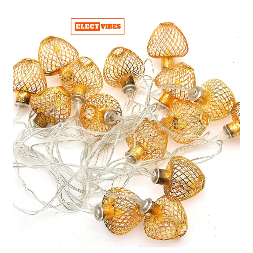 ELECTVIBES Apple Metal String Lights 3M, 14 Led – Perfect for Indoor/Outdoor Decoration for Diwali, Christmas, Birthday, Navratri, and Valentine’s Day Gifts (Warm White) - Image 4
