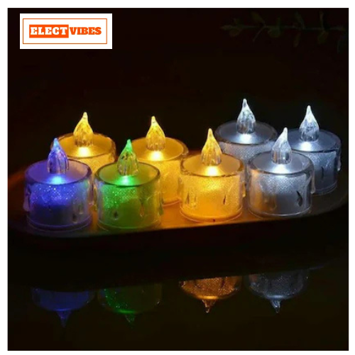 ELECTVIBES Flameless & Smokeless Crystal LED Tealight Candles – Multicolor Lights for Diwali, Christmas & Home Décor(PACK OF 1) - Image 7