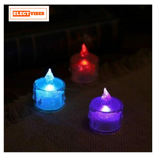 ELECTVIBES Flameless & Smokeless Crystal LED Tealight Candles – Multicolor Lights for Diwali, Christmas & Home Décor(PACK OF 1) - Image 8
