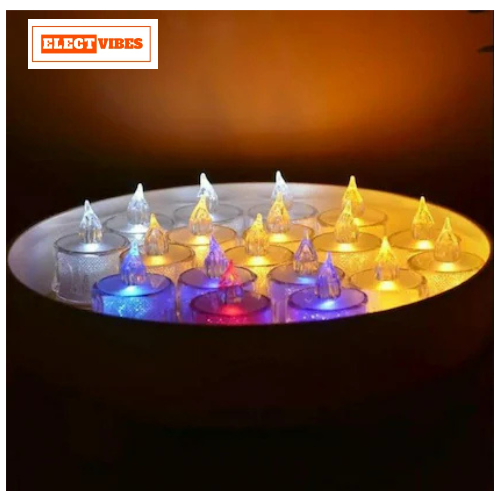 ELECTVIBES Flameless & Smokeless Crystal LED Tealight Candles – Multicolor Lights for Diwali, Christmas & Home Décor(PACK OF 1) - Image 10