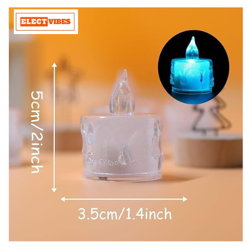 ELECTVIBES Flameless & Smokeless Crystal LED Tealight Candles – Multicolor Lights for Diwali, Christmas & Home Décor(PACK OF 1) - Image 11